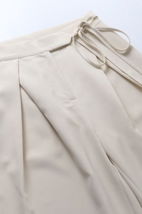 Wide Leg Pants With Waist String