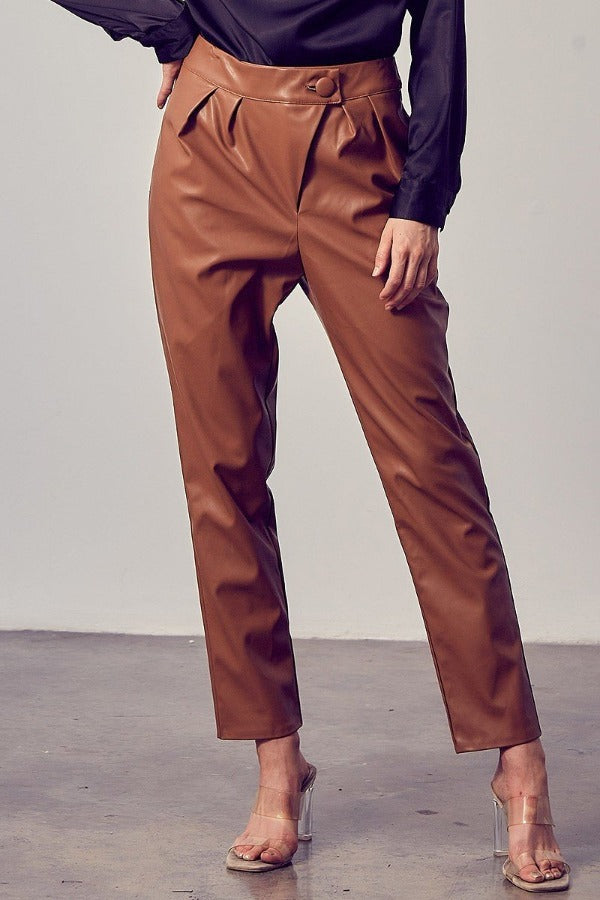 Mocha Leather Pants