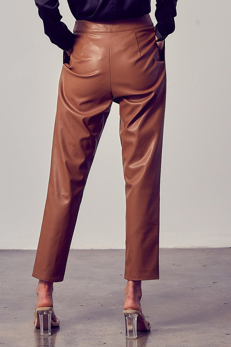 Mocha Leather Pants