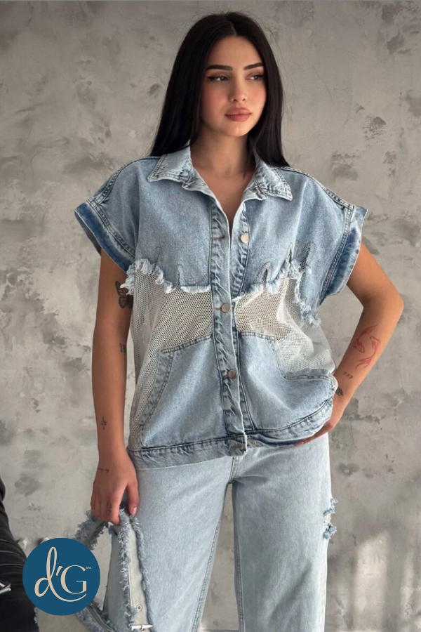 Denim Mesh Jacket