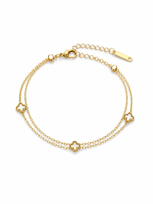 Clover Outline Satellite Bracelet