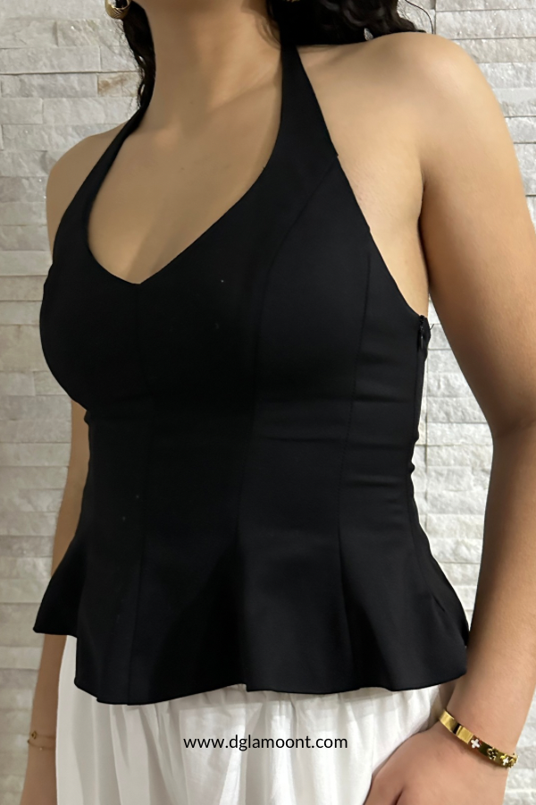 Oula Peplum Halter Top
