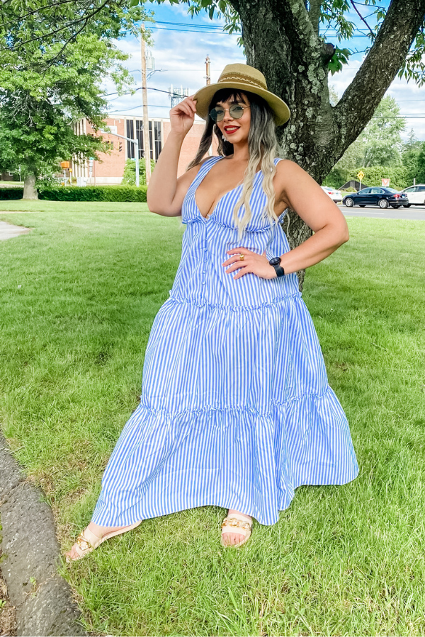 Buttoned Tiered  Maxi Dress