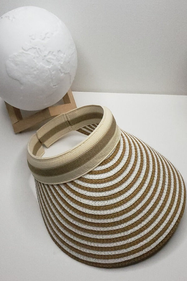 D’Glam Visor Light & Dark Beige Stripes - BurlyWood | D'Glamoont