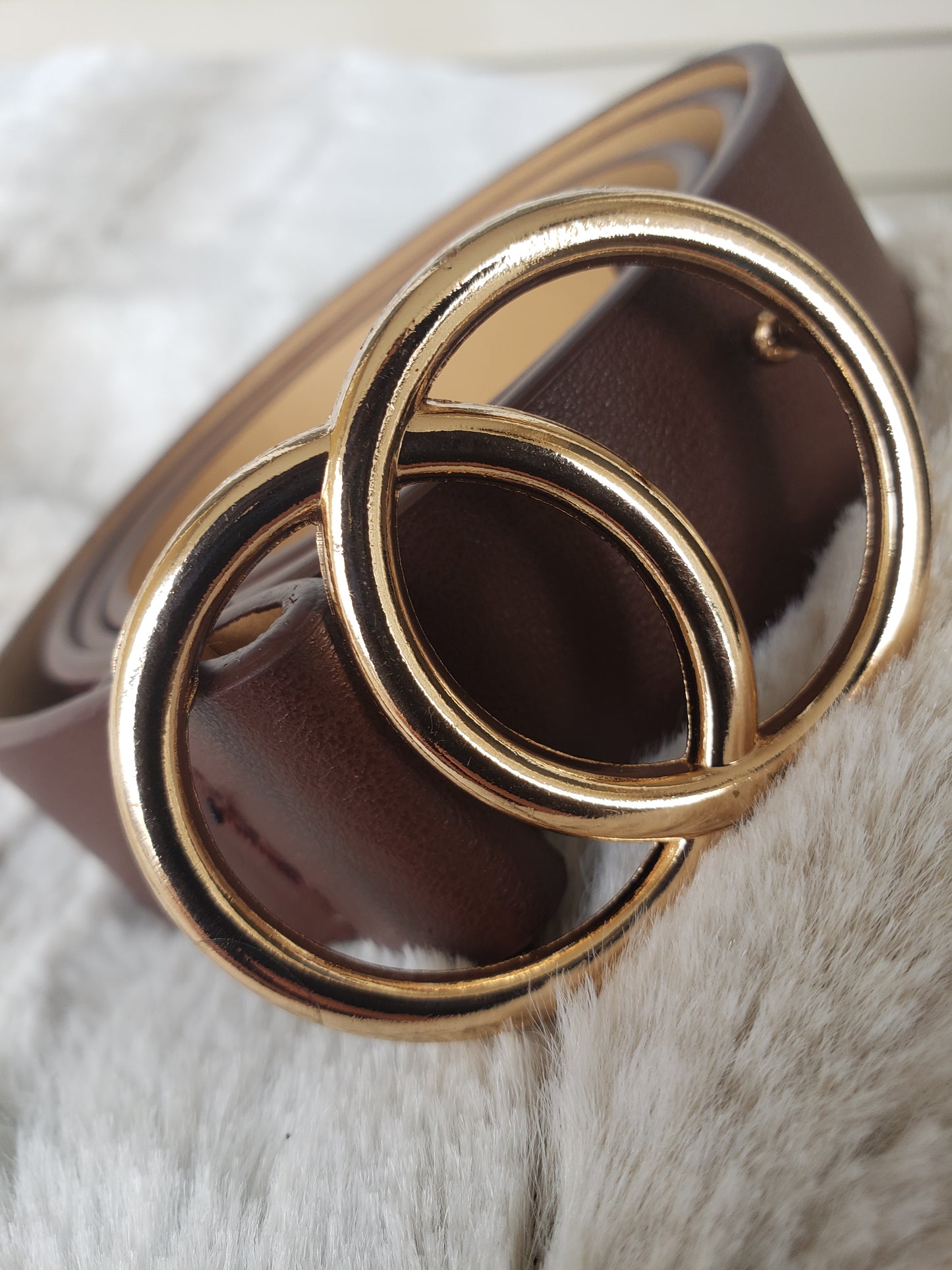 Double Hoop Belt - Brown