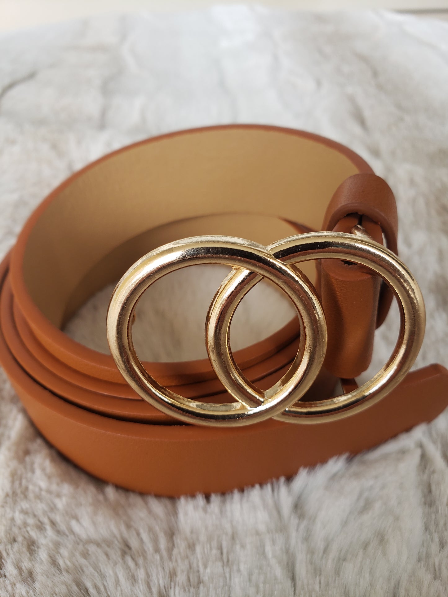 Double Hoop Belt - Camel