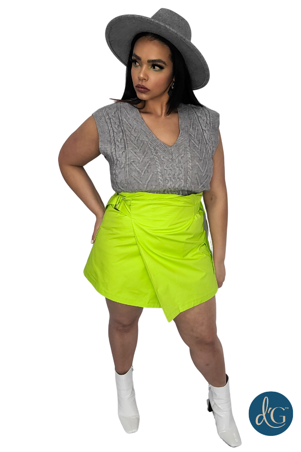 Chartreuse Mini Skirt