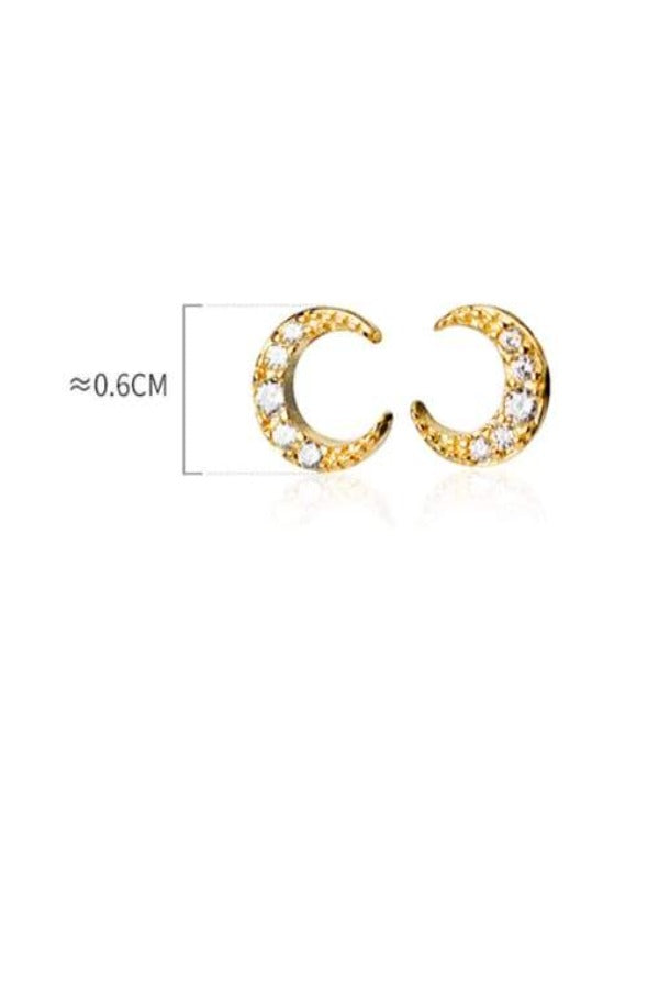 Crecent Moon Stud Earrings