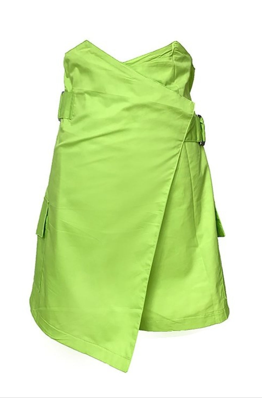 Chartreuse Mini Skirt