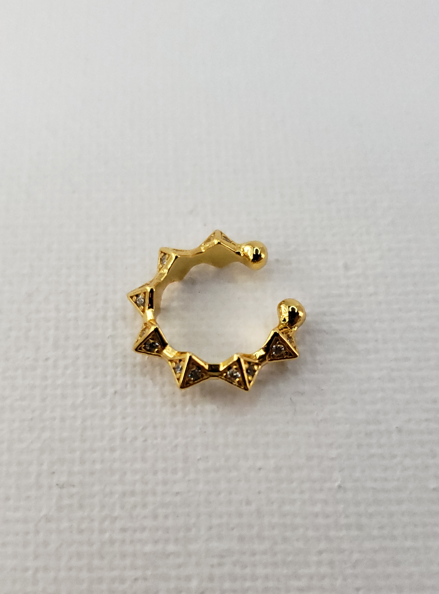 Single piece spike ear cuff Gold Filled