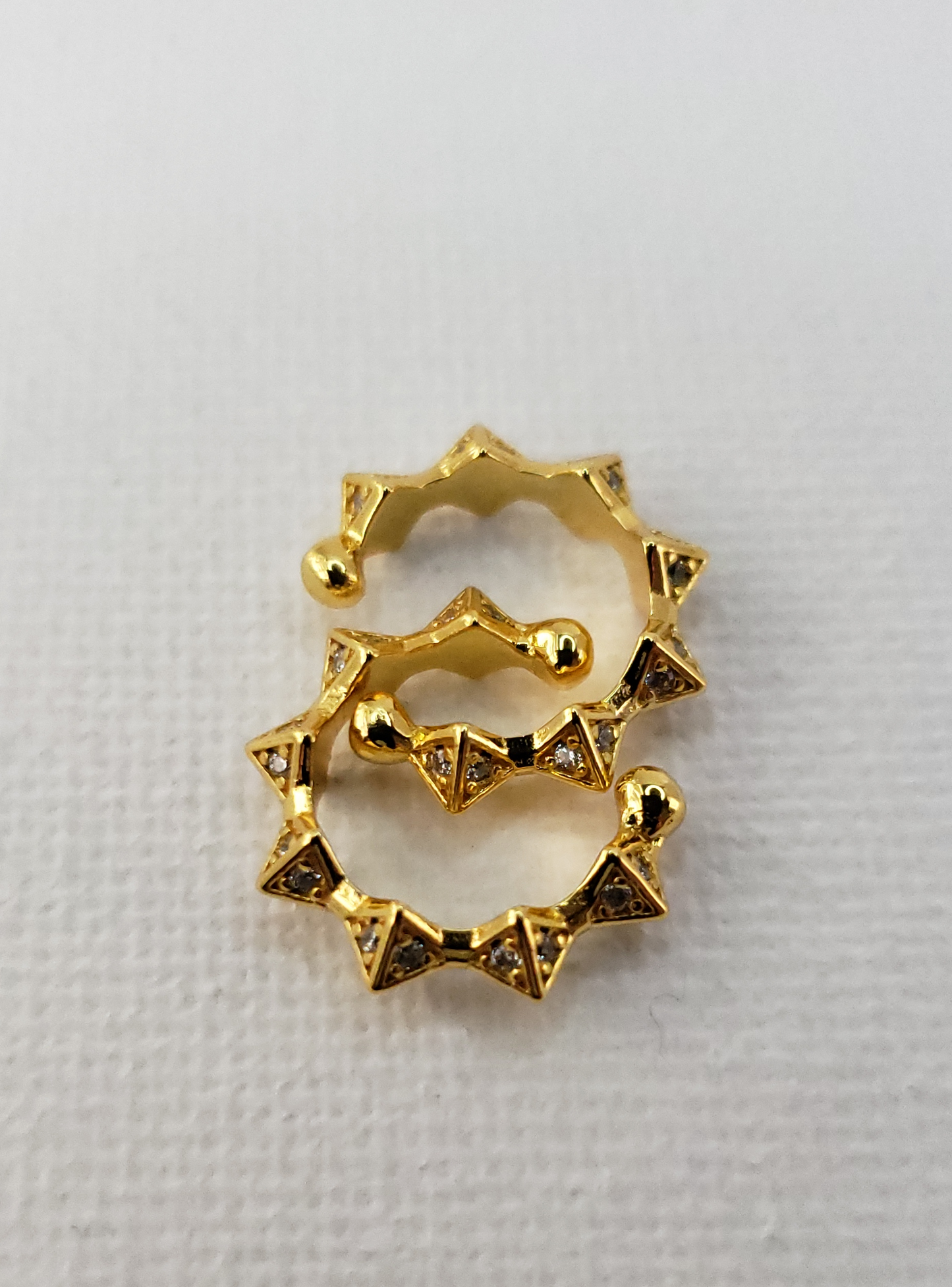 Single piece spike ear cuff Gold Filled