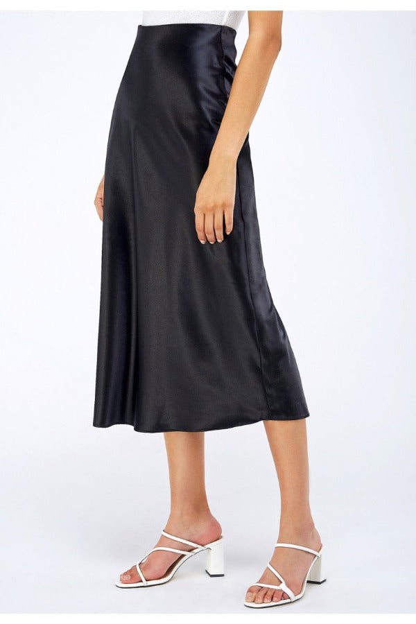 Satin Midi Skirt