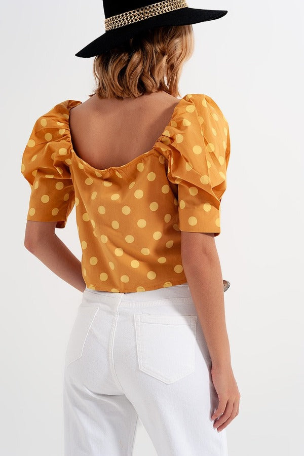 Polka Dot Crop Blouse